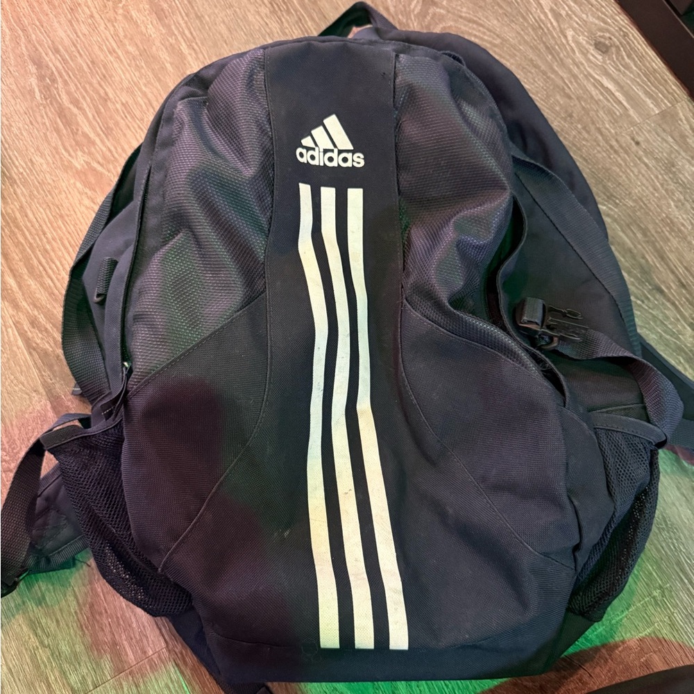 Adidas Navy and White Backpack